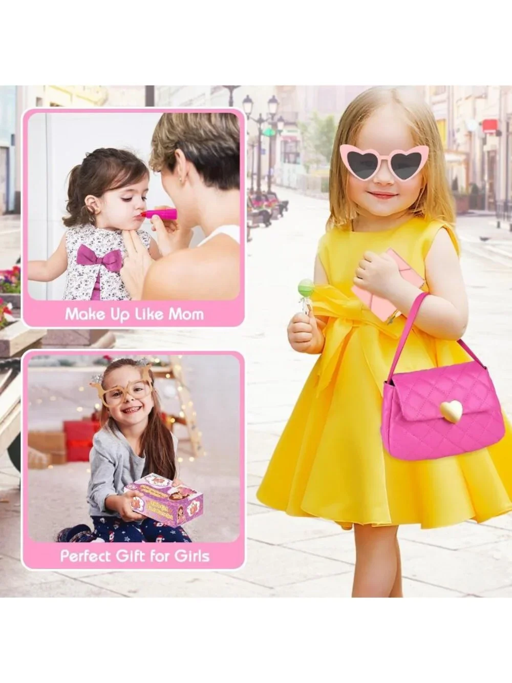 Toddler Purse with Watch & Phone - Pretend Play Set for Girls 3-12, Dress Up